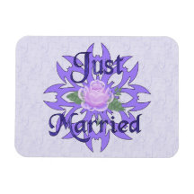 Gerade verheiratete Lavendel-Rose Vinyl Magnet