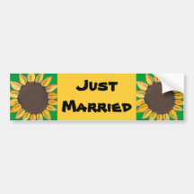 Gerade verheiratete Sonnenblume-Stoßaufkleber Auto Sticker