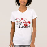 Gerade verheiratete verbindende Herz-Blumenreben T-shirt
