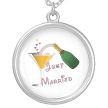 Gerade verheirateter Champagne-Hochzeits-Toast Schmuck