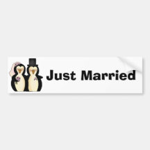 Gerade verheirateter Stoßaufkleber Auto Sticker