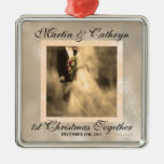 Gerade verheiratetes 1. Weihnachtsgewohnheits-Jahr Ornamente