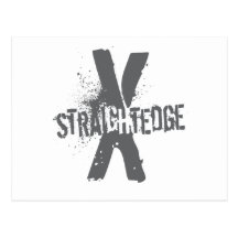 Gerader Rand X dunkelgrau Postkarte
