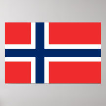 Gerahmter Druck mit Flagge von Norwegen Plakat