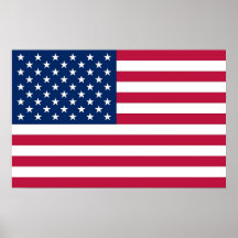 Gerahmter Druck mit Flagge von USA Poster