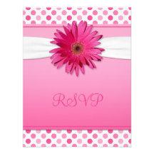 Gerbera-Gänseblümchen-Tupfen-Schläger Mitzvah Antw Einladung