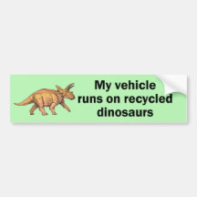 Gerecycelte Dinosaurier Auto Aufkleber