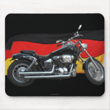 German Flag, Motorcycle Patriotic Design Mousepads