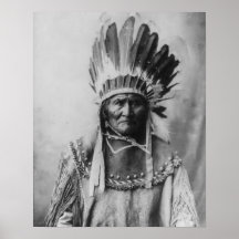 'Geronimo mit Kopfschmuck Plakat