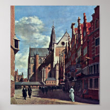 Gerrit Berckheyde - das Grote Markt in Haarlem Posterdrucke