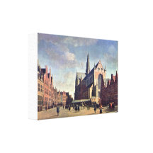 Gerrit Berckheyde - Grote Markt in Haarlem Galerie Gefaltete Leinwand