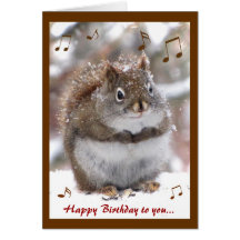 Gesang-Eichhörnchen-Geburtstag Karten