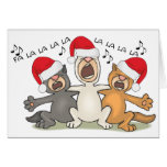 Gesang-Weihnachtskatzen Karte