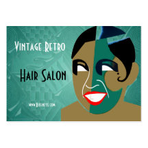 Geschäfts-Karten-Vintager Retro Haar-Salon Visitenkartenvorlage