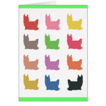 Geschenke Yorkshires Terrier Sillhouette Karte