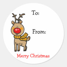 Geschenkumbauten der frohen Weihnachten Runde Sticker