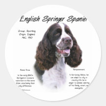 Geschichtsentwurf englischer Springerspaniel-(Lebe Runde Sticker