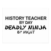 Geschichtslehrer tödliches Ninja Postkarte