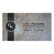 GesetzesVisitenkarte - graues schwarzes Monogramm 