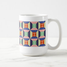 Gesichts-Quadrate 2 Teetasse