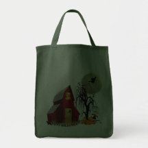 Gespenstische Scheunen-Halloween-Tasche