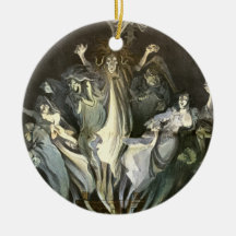 Gespenstische Vintage Halloween-Geister und Skelet Ornamente