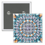 Gesponnener blauer/orange Sonnenblume-Knopf Anstecknadel