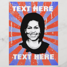 GESPRÄCHS-BLASE MICHELLE OBAMA BEDRUCKTE FLYER
