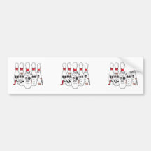 gesprengter oben verletzter BowlingsstiftCartoon Autosticker