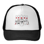 gesprengter oben verletzter BowlingsstiftCartoon Baseballcaps
