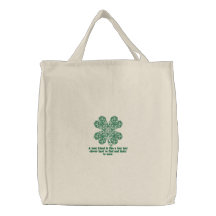 Gestickte Kleeblatt-Leinwand-Taschen-Tasche