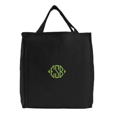 Gestickte Monogramm-Initialen-Taschen-Tasche
