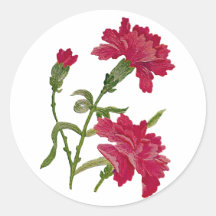 Gestickte rote Gartennelken Sticker