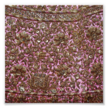 Gesticktes rosa Gewebe Neu-Delhi Indien Photographischer Druck