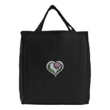 GESTICKTES verwelktes Tulpe-Blumen-Herz Tasche
