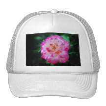 Gestreifte rosa Rose der Süßigkeit Baseballmütze