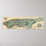 Gesundheitliche und topographische Karte von New Y Plakat