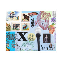 Gesundheits-Collage Wraped Leinwand Galerie Falt Leinwand