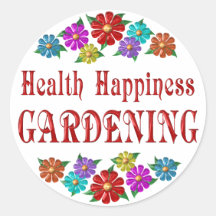Gesundheits-Glück-Gartenarbeit Runde Sticker