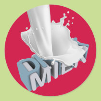 Getränk-Milch! 3D aufkleber