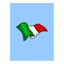 Gewellte Flagge Italiens von Italien für Italiener Postkarte