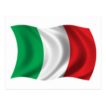 Gewellte Italien-Flagge Postkarte