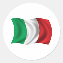 Gewellte Italien-Flagge Runder Aufkleber