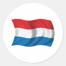 Gewellte niederländische Flagge Runder Sticker