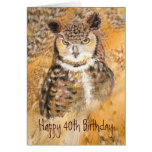 Gewohnheits-40. Geburtstag, Eule wild u. verrückt Grußkarten