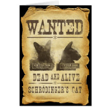 Gewollte Tote und lebendig.  Schroedingers Katze Grußkarte
