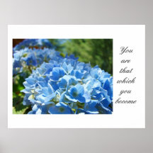 Gewordene Kunst druckt blaue Hydrangeas-Blumen-Nat Posterdruck