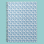 Gewundenes Notizbuch, Mistelzweig-Muster, blau notizbücher