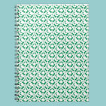 Gewundenes Notizbuch, Mistelzweig-Muster, grün notizbücher