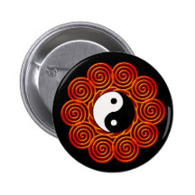 Gewundenes Yin Yang Sun Button